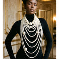 Luxe Elegance: Cream Multi-Strand Pearl Set