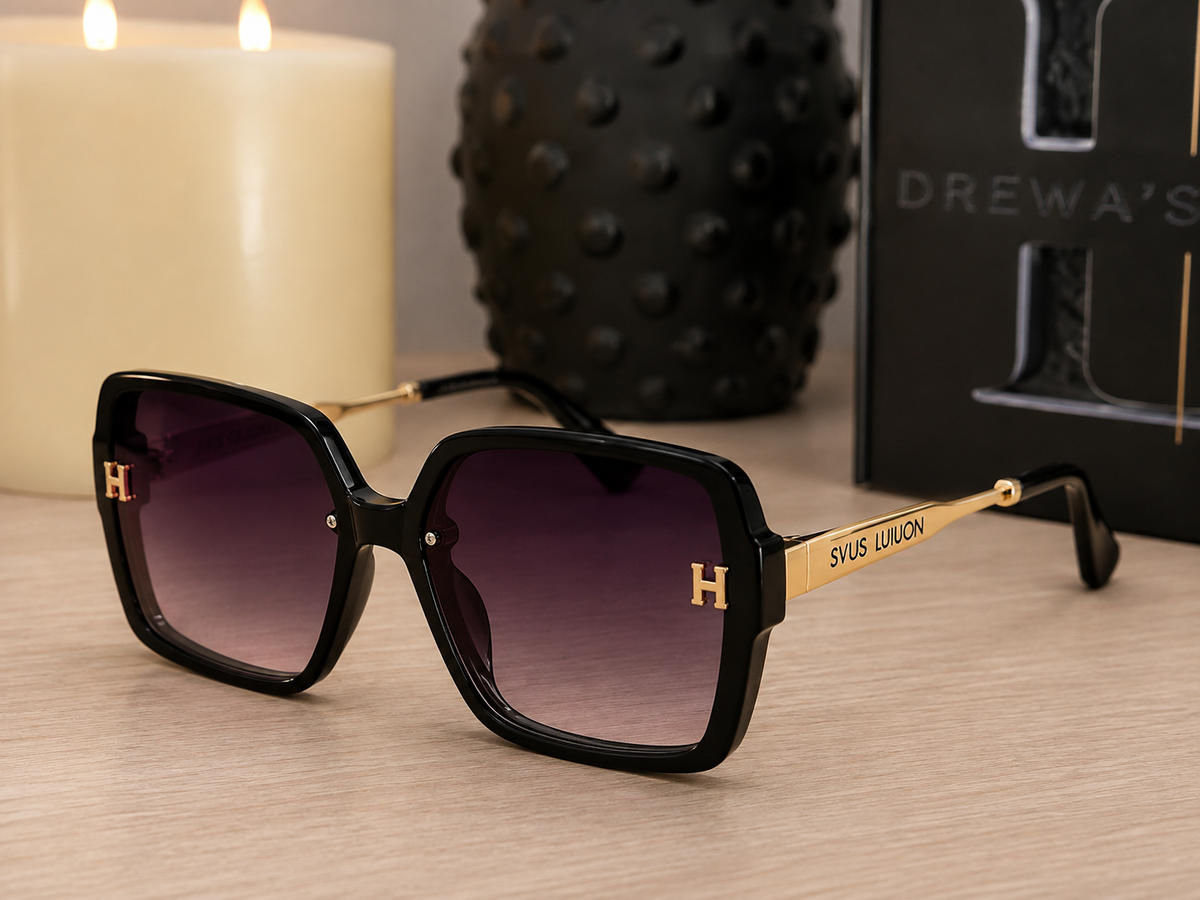 🖤 Midnight Gold Oversized Sunglasses