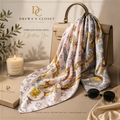 Blush & Champagne Satin-Style Statement Scarf