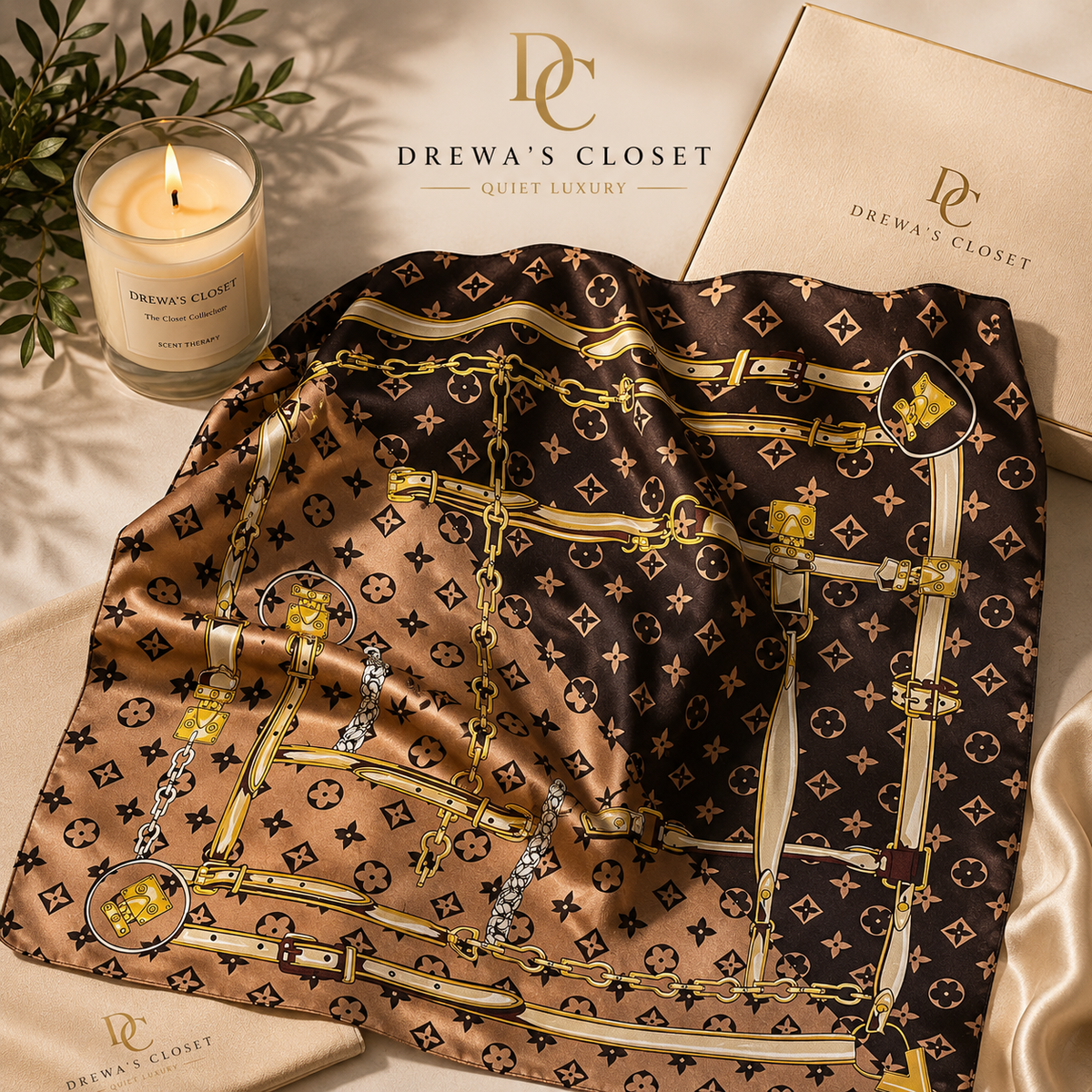 Luxury Satin-Style Printed Scarf