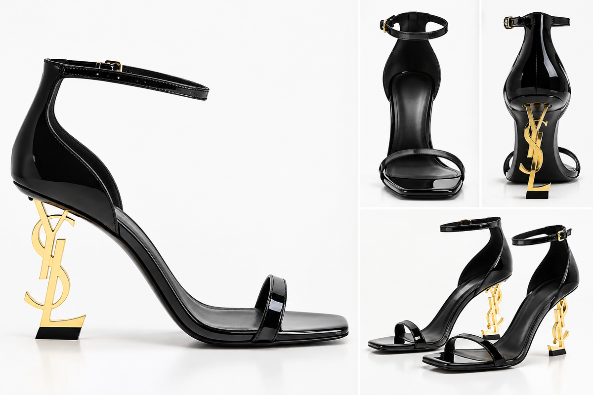 The Golden Hour | Black & Gold Statement Heels