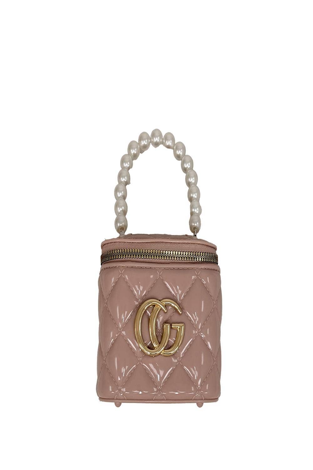 Quilted Vanity Bag With Pearl Handle 2190