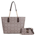 2IN1 OVAL MONOGRAM TOTE BAG W WALLET SET, XFT 9227T